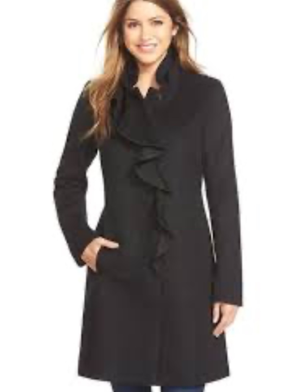 Avant Garde Italian Made Front Frill Black Jacket